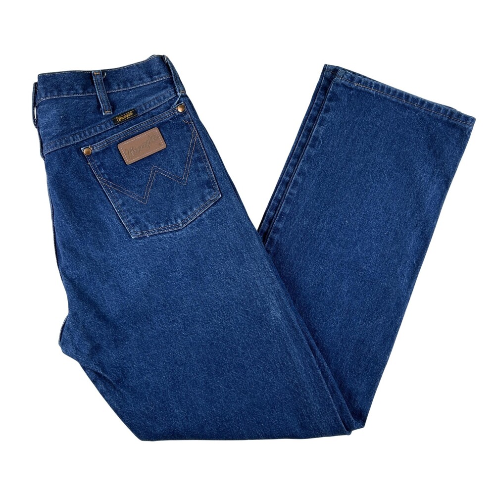 Vtg Wrangler Jeans Mens 36x33 Med Wash Cowboy Cut Straight Zip Fly USA 13MWZ 80s